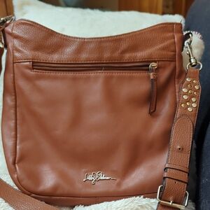 Libby Edelman Brand Brown Leather Crossbody Bag with Slouchy Design